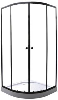 Душевой уголок Parly с поддоном 90x90см чёрный ZE911B